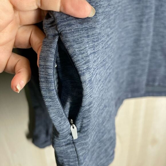 Nike dri fit running blue heather long sleeve pullover 1/4‎ zip, size large - Picture 3 of 13